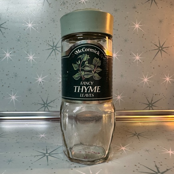 Mccormick Other - Vintage McCormick Thyme Leaves Jar Green‎ Label Glass Spice Bottle Cottage Retro